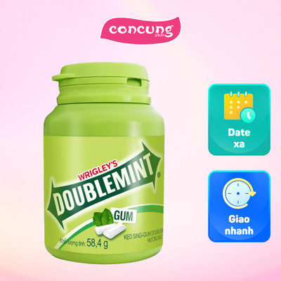 Kẹo cao su DM Peppermint (bạc hà) hũ 58,4g