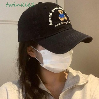Twinkle Thêu Gấu Nhỏ Mũ Bóng Chày, Thêu Chữ Mũ Chống Nắng, Phụ Kiện Trang Phục Y2k Cotton Mũ Bóng Chày Đạt Đỉnh Mũ Ngoài Trời