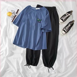 Sét Áo phông logo cá sấu VÀ quần bom chun, Áo thun from rộng, Chất đẹp không xù - MODYDVGIT