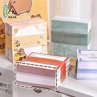 Skjk 400 tờ Giấy ghi chú Capybara, Giấy nhắc nhở ghi nhớ không dính dễ thương, Giấy viết Kawaii Phim hoạt hình Vuông Memo Notepad Đồ dùng học tập