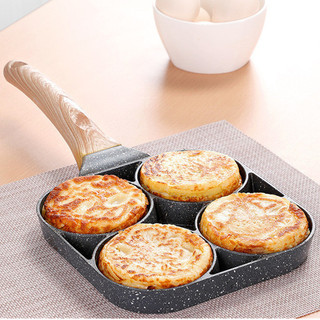 Chảo omelette bốn lỗ chảo chiên trứng chống dính chảo bánh bao ăn sáng trứng burger chảo chiên bít tết 4 lỗ