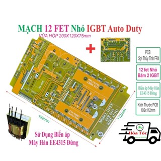 PCB 12 fet cách li băm IGBT Dùng biến áp máy hàn E4315 bo mạch sợi thủy tinh FR4 - linh kiện điện tử QUỲNH DIỄN