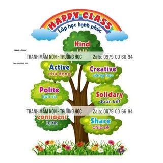 Tranh trang trí Lớp Học Hạnh Phúc