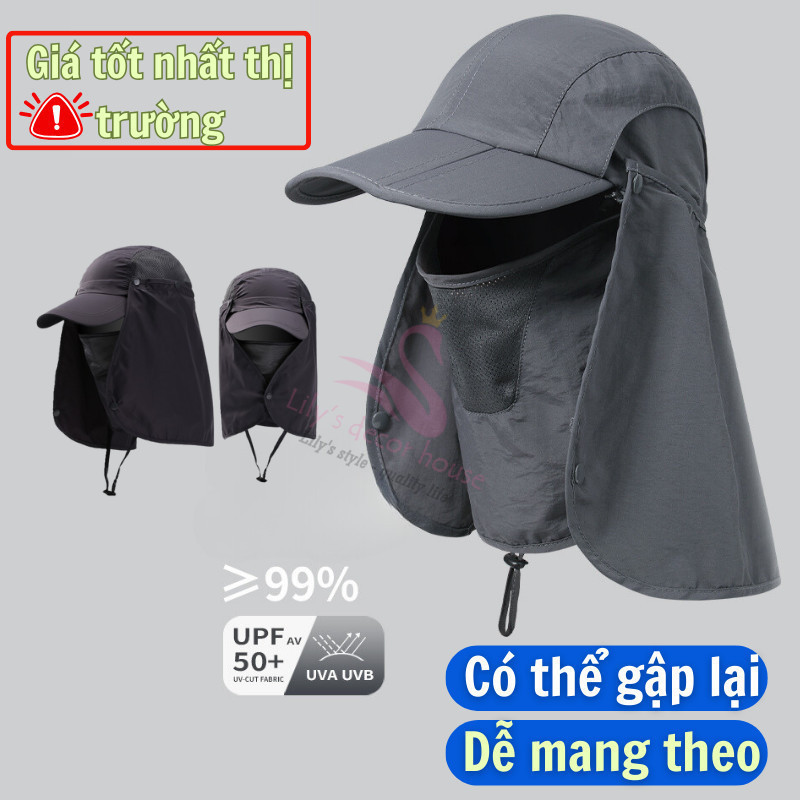 Mũ Chống Nắng Lily's decor house Nón Lưới Trai Chống Tia UV Độ Che Phủ Tốt Ngoài Trời, Phụ Kiện Dã N