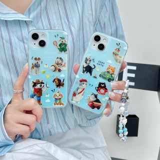 Ốp lưng cứng Tương thích với iPhone 12 12Pro 12ProMax 13 13Pro 13ProMax 14 14Pro 14ProMax 15 15Pro 15ProMax Vỏ họa tiết mèo con và chó con