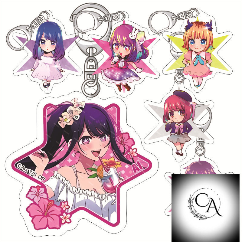 Móc khóa Mặt dây chuyền My Push Child Oshi no Ko Hoshino Akuya Hoshino Ruby Hoshino Ai Acrylic