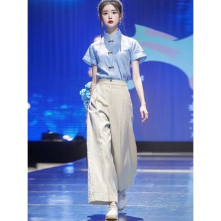 Mới Phong Cách Trung Hoa Áo Sơ Mi Tay Ngắn Nữ Phong Cách Quốc Gia Phong Cách Phương Tây Giảm Tuổi Phù Hợp Với Hàng Ngày Fried St