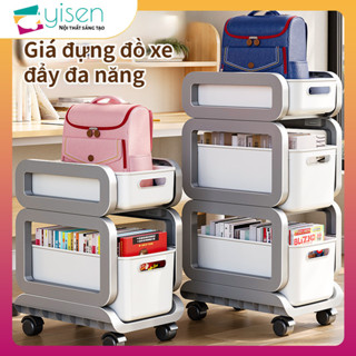  Xe đẩy nhựa dùng cho Giá ba Kệ để bỉm sữa giá đựng đồ 2 3 4 5 tầng có bánh xe tiện lợi Giá đựng túi nhiều lớp dưới bàn 