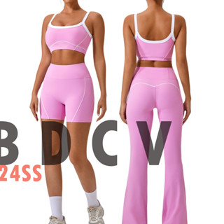 Bdcv Spaghetti OOTD Trang Phục Thể Thao Dây Đeo Nữ Màu Sắc Tương Phản Athleisure Tập Yoga Phù Hợp Với Thoáng Khí Co Giãn Cao Nữ Hoạt Động Mặc Bộ