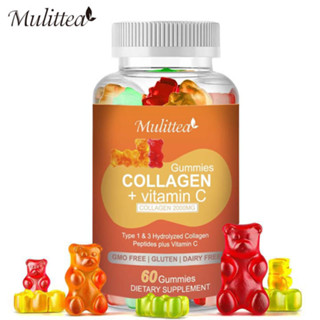 Mulittea Kẹo dẻo Collagen và Vitamin C 60 viên giúp làm trắng và sáng da, chống lão hóa da