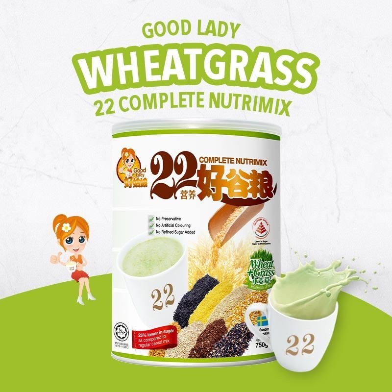 Ngũ cốc - sữa hạt 22 Nutrimix Wheat Grass (Mầm Lúa MÌ) - Lon thiếc 750g