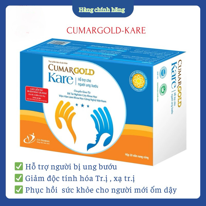 (CHÍNH HÃNG) CUMARGOLD KARE - Giải pháp hỗ trợ cho bệnh nhân ung bướu - Hộp 30 viên