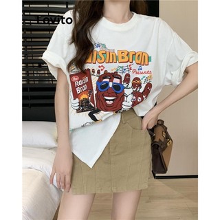 Áo thun Lovito màu trơn xẻ tà phong cách thường ngày cho nữ LNE57473