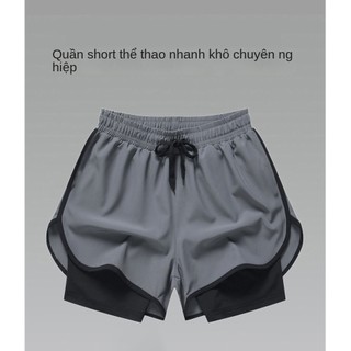 Quần chạy bộ 2 lớp nam nhanh khô quần short thể thao nam thoáng khí cao cấp quần short chạy bộ thể dục mùa hè 2024
