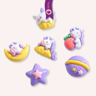 Charm Unicorn, Ngựa sừng trang trí keo kem, ốp lưng, DIY