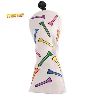Tees Pattern Golf Club Cover Phụ tùng thay thế cho tài xế, Fairway, Hybrids-Golf Driver Headcover / Golf Fairway Wood / Hybrid Club