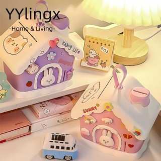 YYlingx  Hộp Đựng Tiền, Ngôi Nhà Nấm Hộp Đựng Tiền Di Động, Khóa Chìa Khóa Sáng Tạo An Toàn Nhựa Tiết Kiệm Bình Sinh Viên