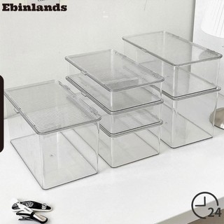 Hộp đựng mỹ phẩm EBINLANDS, có nắp Đồ dùng văn phòng Hộp lưu trữ máy tính để bàn, Hộp lưu trữ tài liệu sách trong suốt dung tích lớn PET