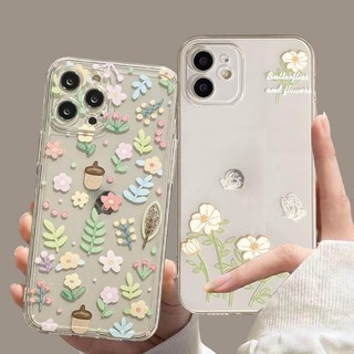 Ốp Hoa Tươi Dễ Thương Cho Realme C53 C51 C55 C67 C33 C30 C35 C31 C21Y C25Y C20 C11 2021 C15 C12 C21 3 5 6 7 5i 6i 7i 8i 9i C17 9 10 Pro Plus 8 5G Bìa Mềm Rõ ràng