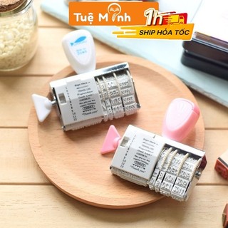 Con dấu in chữ câu văn quotes thông điệp + ngày tháng năm trang trí sổ vintage D04