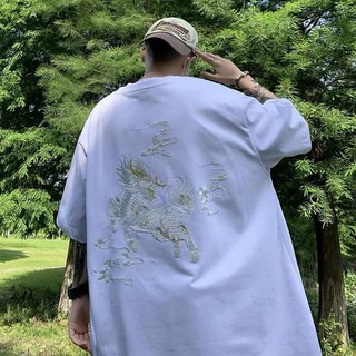 (30-130kg) áo phông nam big size có size lớn M-8xl Áo thun unisex nam nữ form rộng tay lỡ phông In Hình Mẫu Kirin Thời Trang Nam