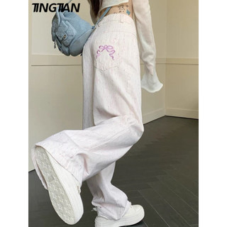 TINGTIAN quần ống rộng quần nữ jean Phong cách Popular Xu hướng xu hướng WLK24413N2 20Z240512