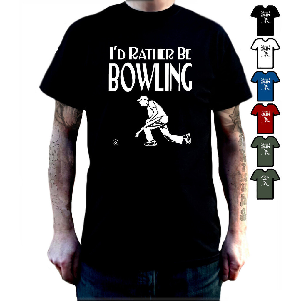 Tôi thà là Bowling Lawn Crown Green Birthday Fathers Day Parody Áo thun