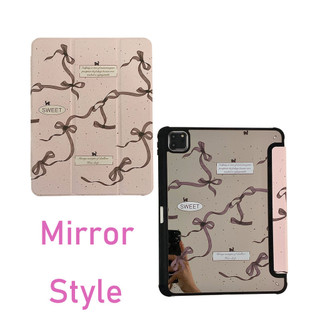 Vỏ Gương Acrylic Cứng Tương Thích Với IPad Mini6 IPad5 6 7 8 9 Air Air2 Air3 Air4 Air5 10.9 "Pro10.5 Pro11 Pro12,9 2018 2020 2021 2022 Vỏ Da Họa Tiết Nơ Đen