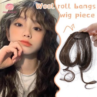 1 PC Sweet Cute Wool Curling Bangs Tóc Giả - Bộ Tóc Giả Ngắn Phong Cách Nhật Bản - Lông Tơ Xoăn Tự Nhiên Phía Trước Nổ Tóc Giả