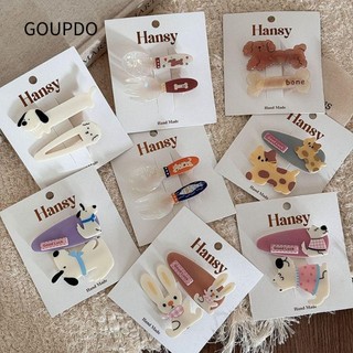 GOUPDO 2 Cái / bộ Động Vật Kẹp Tóc, Chó Mèo Kẹp Tóc, Mũ Phụ Kiện Tóc Hoạt Hình Thỏ Mỏ Vịt Kẹp Bé Gái