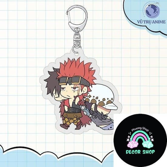 Móc khóa keyring LAW KID LUFFY ONE PIECE in hình Đảo hải tặc anime chibi quà tặng dễ thương