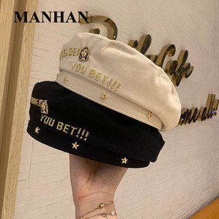 Manhanberet in họa tiết retro thời trang Hàn Quốc Nhật Bản mùa xuân hè quần áo nữ