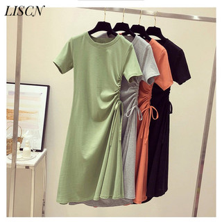 Liscnthun Thun Sling Eo Đầm Bơ Xanh Mùa Hè Thời Trang Hàn Quốc 2023