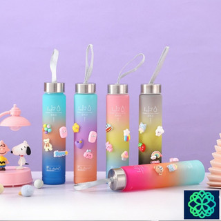 Bình nước nhựa mini 300ml có quai xách - bình nước cầu vồng 300ml bình mẹ con