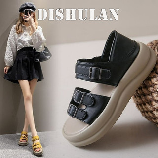 DISHULAN Giày Cao Gót Mũi Nhọn GIÀY SANDAL Thời Trang Mới 2023 Cho Nữ Bảnh bao Độn đế Phong cách đơn giản Phong cách FGL2451RTT 22Z240528
