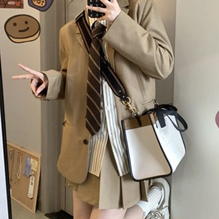 Cà Vạt Nâu DK Áo Phụ Kiện Nam Sinh Viên Preppy Phong Cách Nâu Sọc Retro Miễn Phí Trang Trí jk Nơ Nữ Phụ Kiện