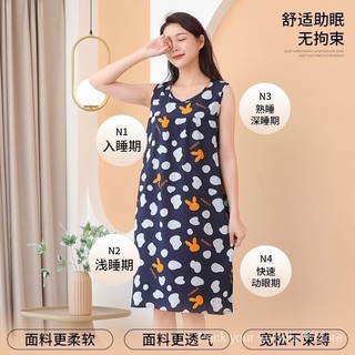 Mùa hè mỏng cotton lụa váy ngủ trung niên người cao tuổi kích thước lớn rời homewear nhân tạo bộ đồ ngủ cotton đơn giản