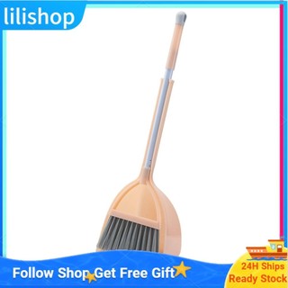 Lilishop Kids Dustpan Set Soft Fur Plastic Small Broom Dustpan for Baby Kids Toys Kindergarten