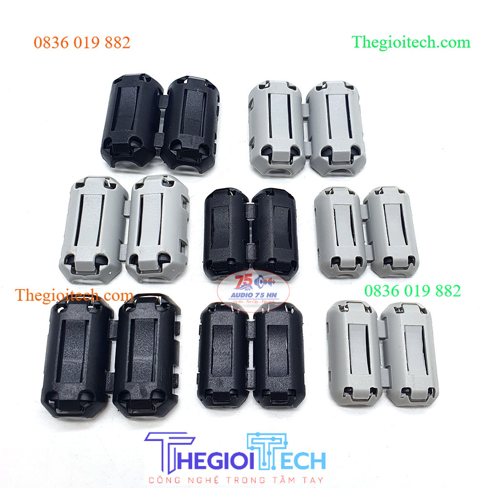 01 Cục chống nhiễu, khử từ cho dây âm thanh từ 4-8mm - Trắng 5mm