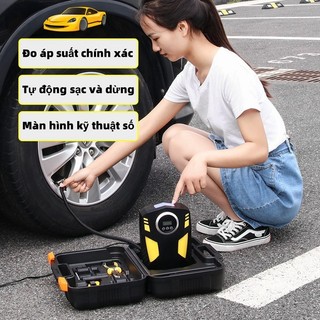 Bơm lốp ô tô,xe hơi điện tử tự ngắt,đồng hồ hiển thị áp suất,Bơm hơi nhanh, tự động dừng khi đầy