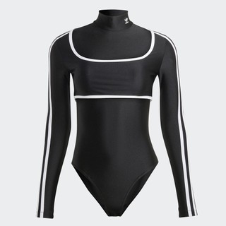 Adidas phong cách sống bộ bodysuit dài tay nữ đen ic5577