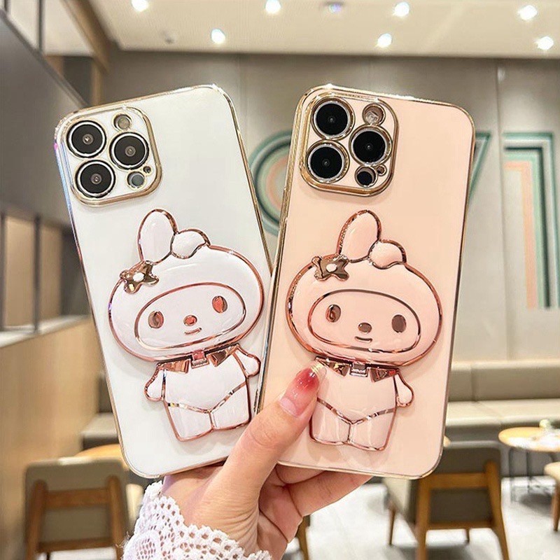 Ốp lưng Samsung Gold Edge + Đế kính My Melody A25 A35