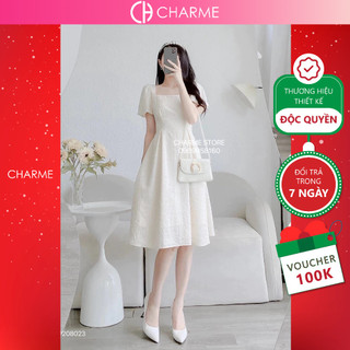 Váy chiffon dáng dài cổ vuông Charme 208023