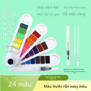 Bột Màu Nước Rắn Hình Quạt 24 Màu Sơn Đặc Biệt Cho Nghệ Thuật 36 Màu Vẽ