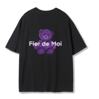 Áo thun Fier De Moi Hàn Quốc chính hãng, áo phông nam nữ cotton Hàn Quốc PURPLE BEAR BACK M&S authentic