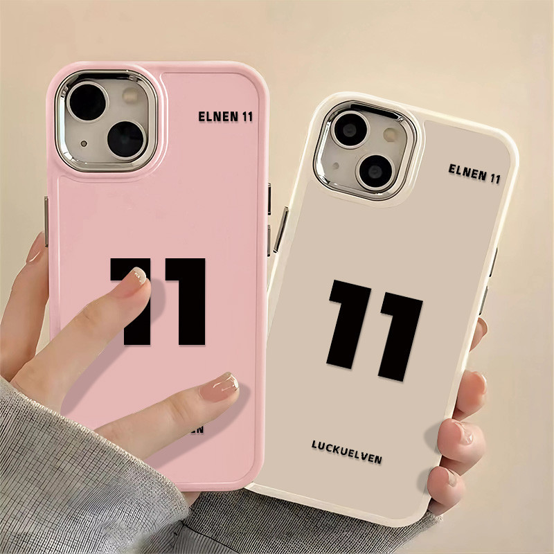 Ốp điện thoại họa tiết đơn giản Lucky Number 11 Tương thích với IPhone 15 13 14 12 11 X XR Xs Max 14pro Se2020 7 / 8 Plus Ốp khung viền vuông chống sốc bằng silicon