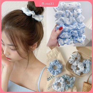 AISHG Dây Buộc Tóc Hoa Ruột Già Màu Xanh Cho Nữ Phụ Kiện Tóc Ngọt Ngào Và Thời Trang