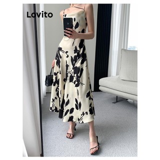 Đầm Lovito họa tiết hoa thanh lịch có khóa kéo bên hông cho nữ LNE54185