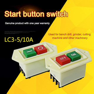 Jj 380V LC3-5 Công tắc khởi động nút 10A Công tắc nút nhấn bật tắt 2 vị trí Nút khởi động ba pha cho máy mài máy khoan băng ghế dự bị VN