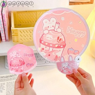 Quạt gấp trẻ em AARON1, Quạt tròn hoạt hình hoạt hình cầm tay di động, Quạt bỏ túi bằng nhựa có tay cầm Quạt cầm tay Mini Quà tặng trẻ em